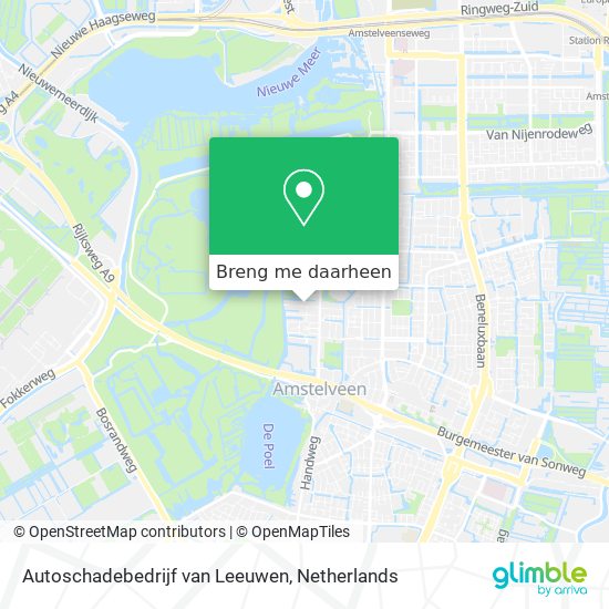 Autoschadebedrijf van Leeuwen kaart