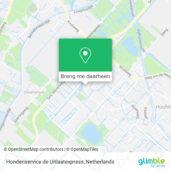 Hondenservice de Uitlaatexpress kaart