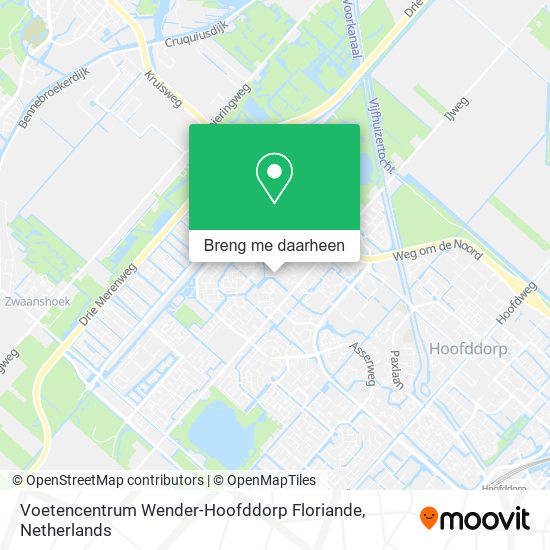 Voetencentrum Wender-Hoofddorp Floriande kaart