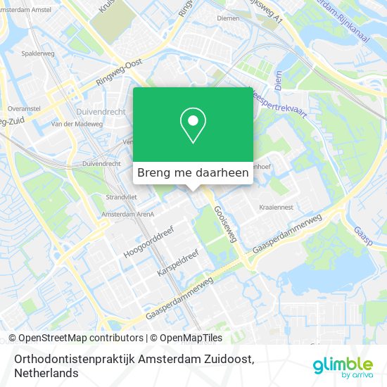 Orthodontistenpraktijk Amsterdam Zuidoost kaart