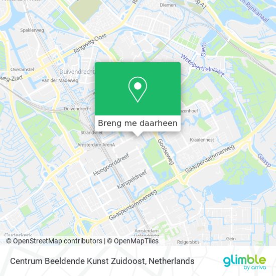 Centrum Beeldende Kunst Zuidoost kaart