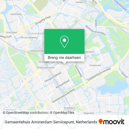 Gemeentehuis Amsterdam Servicepunt kaart