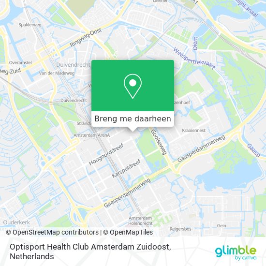 Optisport Health Club Amsterdam Zuidoost kaart