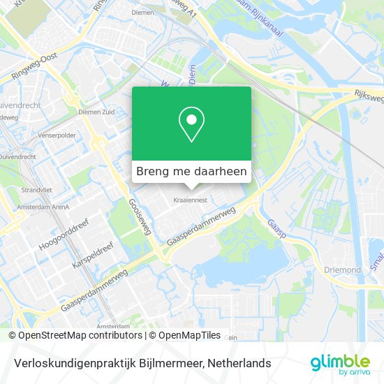 Verloskundigenpraktijk Bijlmermeer kaart