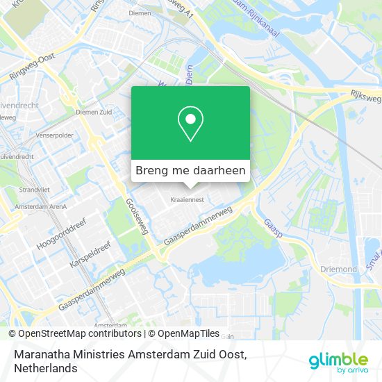 Maranatha Ministries Amsterdam Zuid Oost kaart