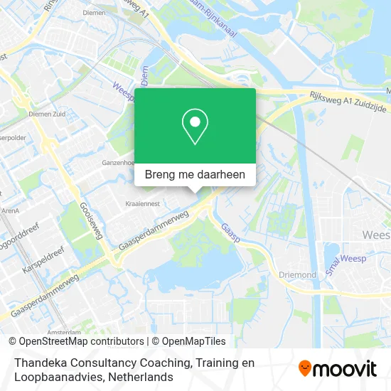 Thandeka Consultancy Coaching, Training en Loopbaanadvies kaart