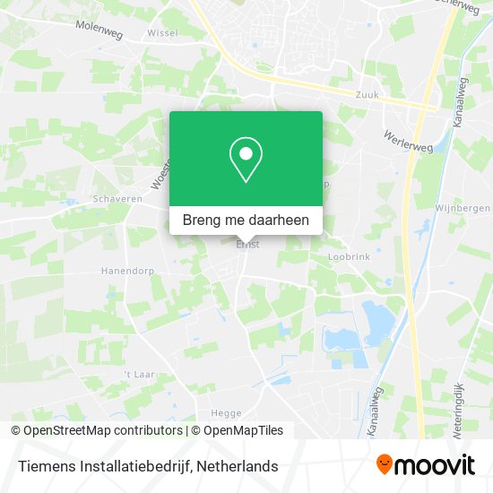 Tiemens Installatiebedrijf kaart