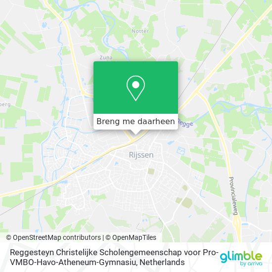 Reggesteyn Christelijke Scholengemeenschap voor Pro-VMBO-Havo-Atheneum-Gymnasiu kaart