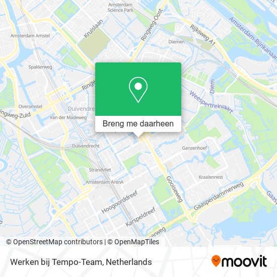 Werken bij Tempo-Team kaart