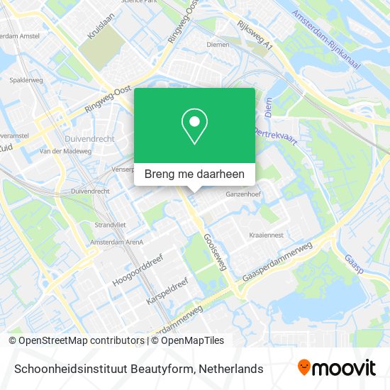 Schoonheidsinstituut Beautyform kaart