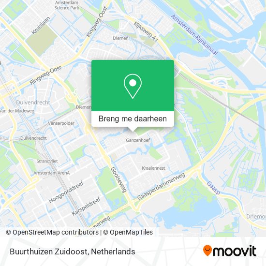 Buurthuizen Zuidoost kaart