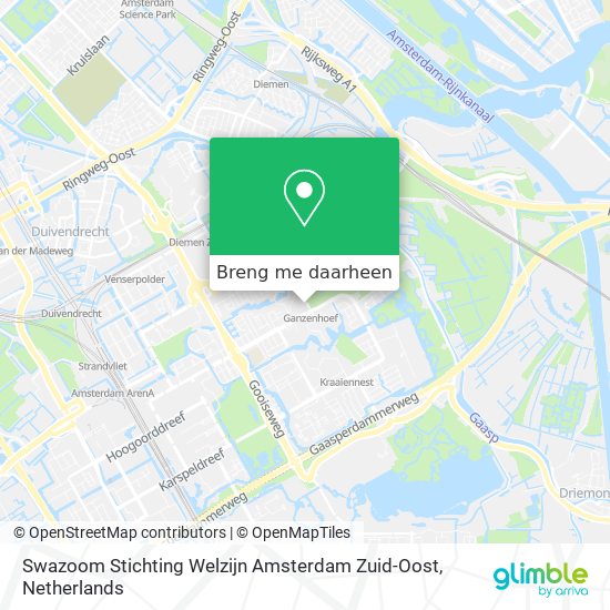 Swazoom Stichting Welzijn Amsterdam Zuid-Oost kaart