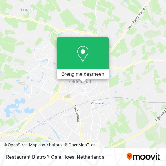 Restaurant Bistro 't Oale Hoes kaart