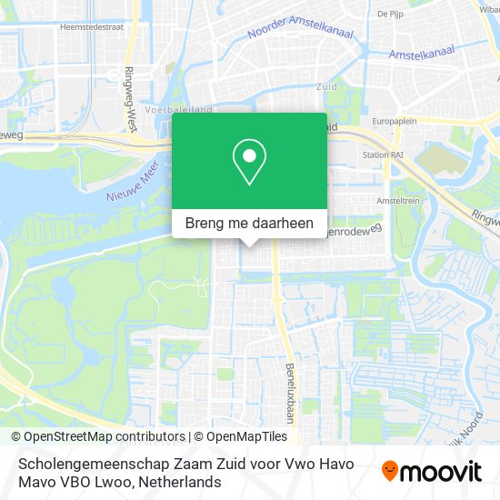 Scholengemeenschap Zaam Zuid voor Vwo Havo Mavo VBO Lwoo kaart