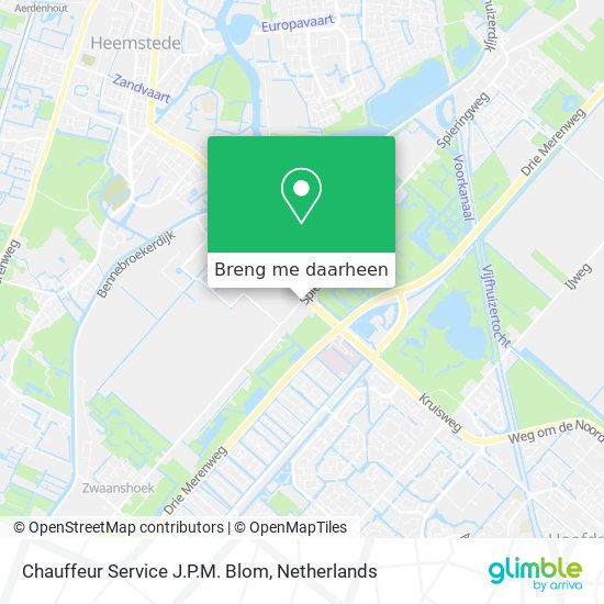 Chauffeur Service J.P.M. Blom kaart