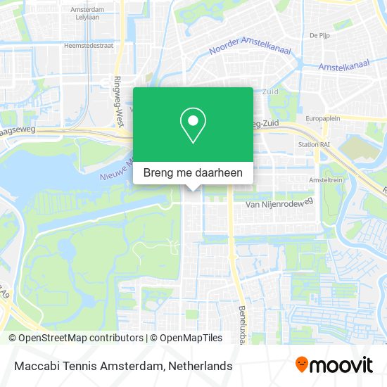 Maccabi Tennis Amsterdam kaart