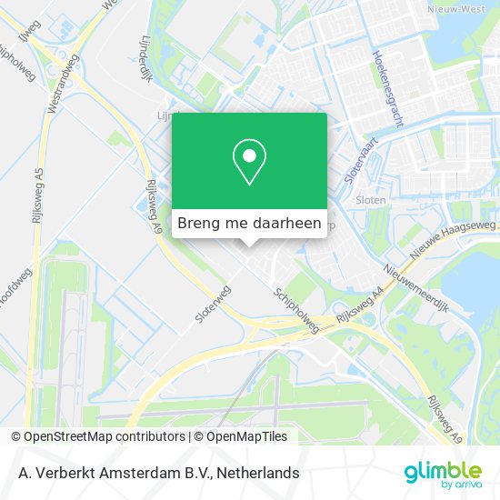 A. Verberkt Amsterdam B.V. kaart