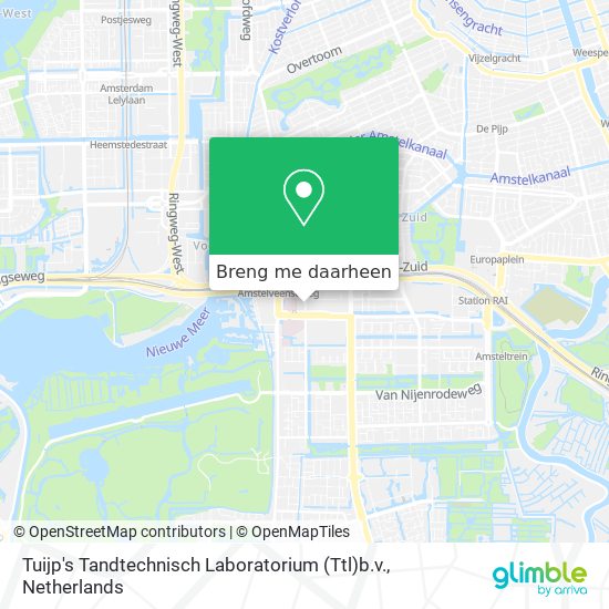 Tuijp's Tandtechnisch Laboratorium (Ttl)b.v. kaart