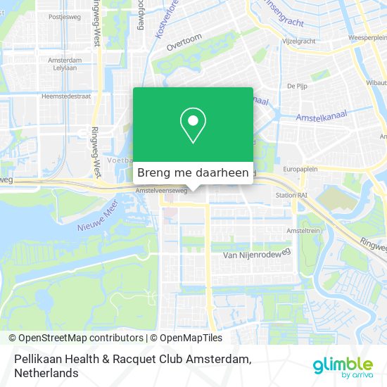 Pellikaan Health & Racquet Club Amsterdam kaart