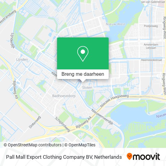 Pall Mall Export Clothing Company BV kaart