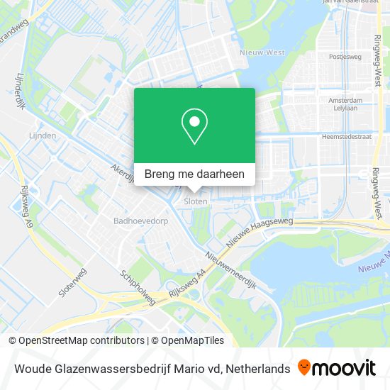Woude Glazenwassersbedrijf Mario vd kaart