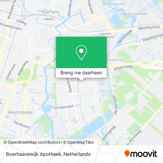 Boerhaavewijk Apotheek kaart
