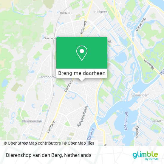 Dierenshop van den Berg kaart