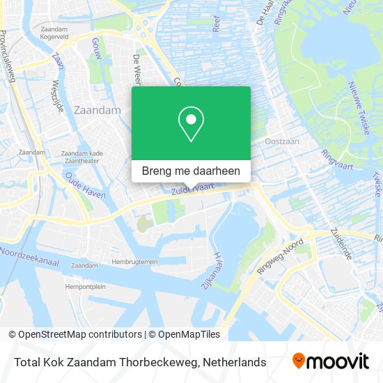 Total Kok Zaandam Thorbeckeweg kaart