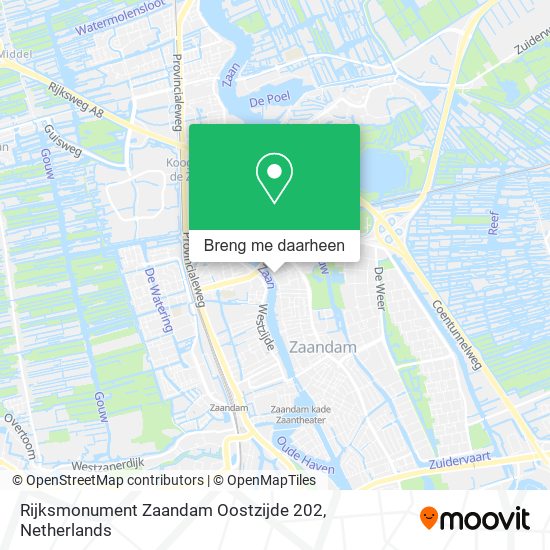 Rijksmonument Zaandam Oostzijde 202 kaart