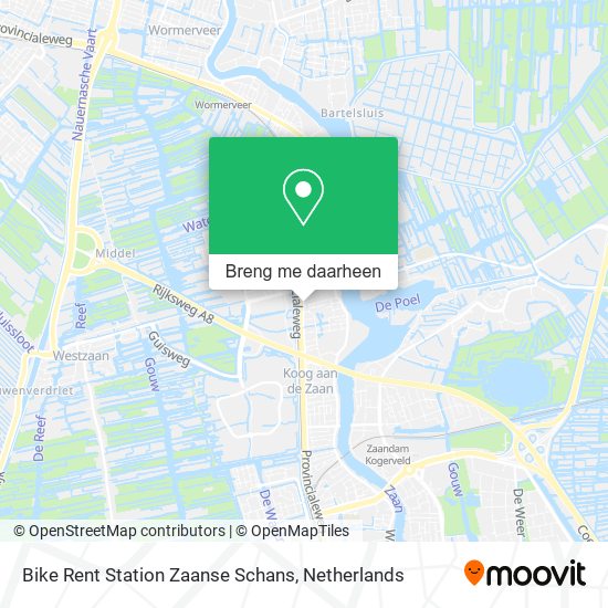 Bike Rent Station Zaanse Schans kaart