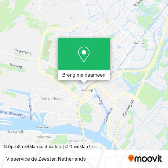 Visservice de Zeester kaart