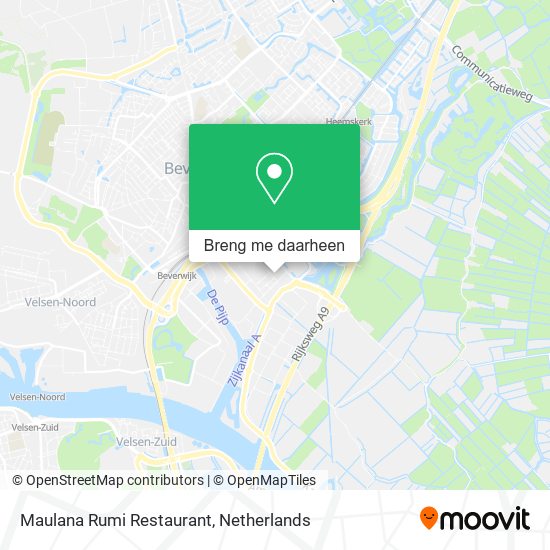 Maulana Rumi Restaurant kaart