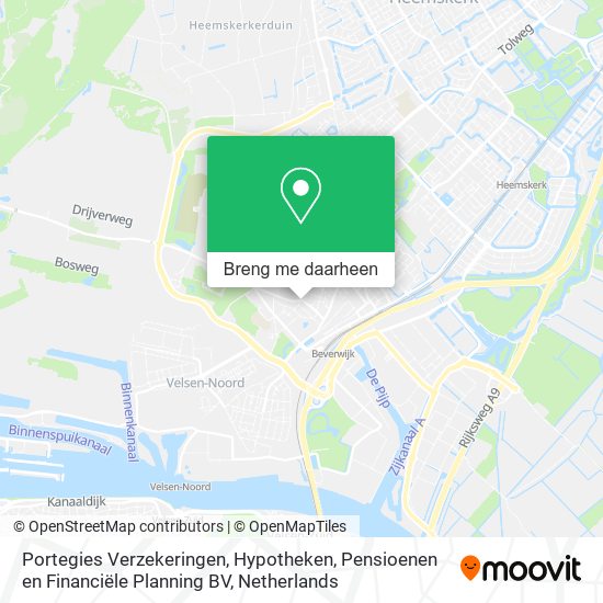 Portegies Verzekeringen, Hypotheken, Pensioenen en Financiële Planning BV kaart