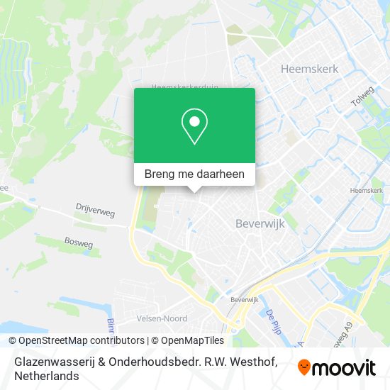 Glazenwasserij & Onderhoudsbedr. R.W. Westhof kaart