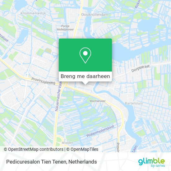 Pedicuresalon Tien Tenen kaart