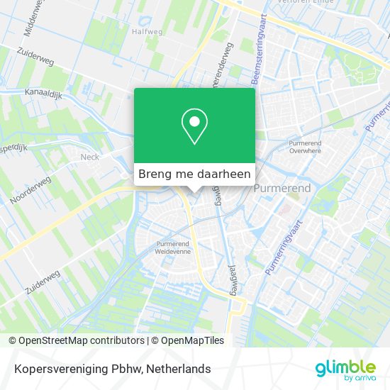 Kopersvereniging Pbhw kaart