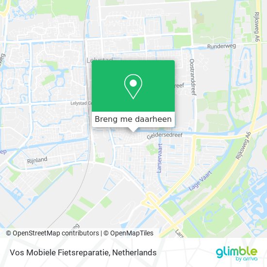 Vos Mobiele Fietsreparatie kaart