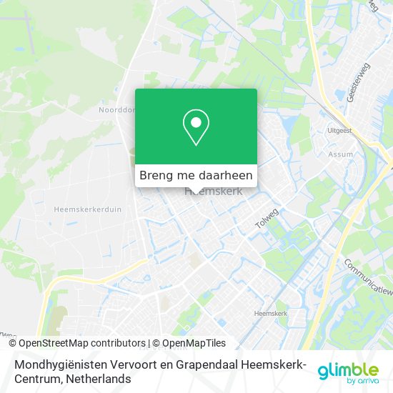 Mondhygiënisten Vervoort en Grapendaal Heemskerk-Centrum kaart