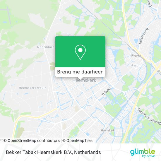 Bekker Tabak Heemskerk B.V. kaart