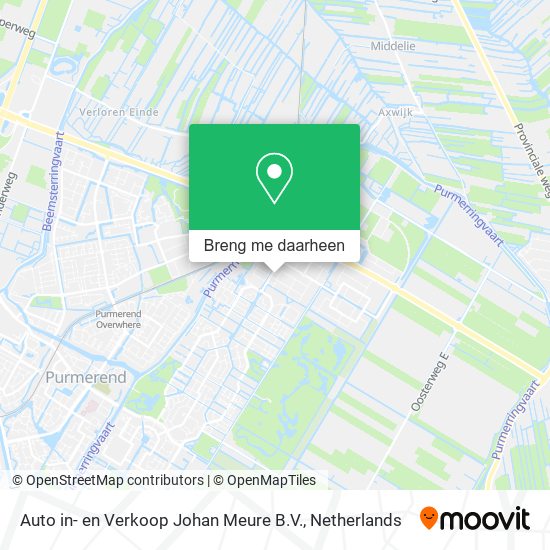 Auto in- en Verkoop Johan Meure B.V. kaart