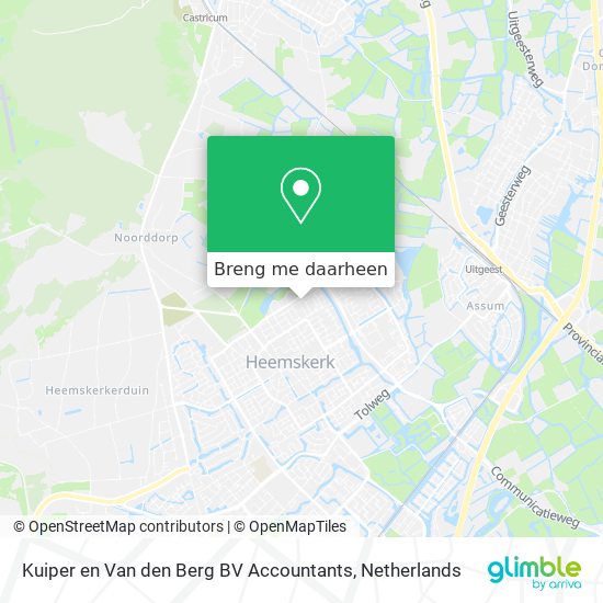 Kuiper en Van den Berg BV Accountants kaart