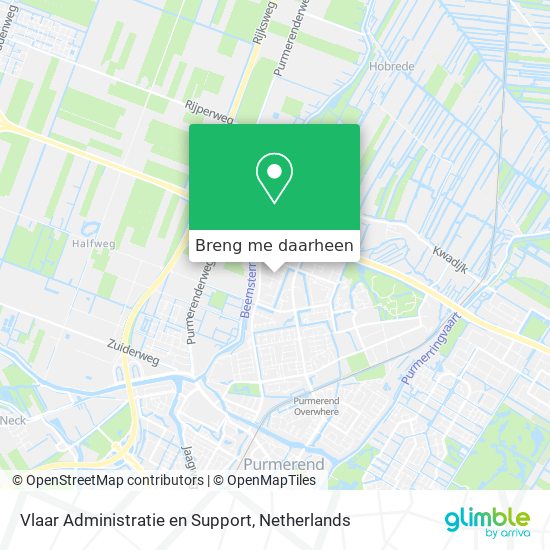 Vlaar Administratie en Support kaart