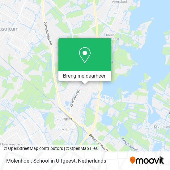 Molenhoek School in Uitgeest kaart