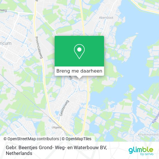 Gebr. Beentjes Grond- Weg- en Waterbouw BV kaart