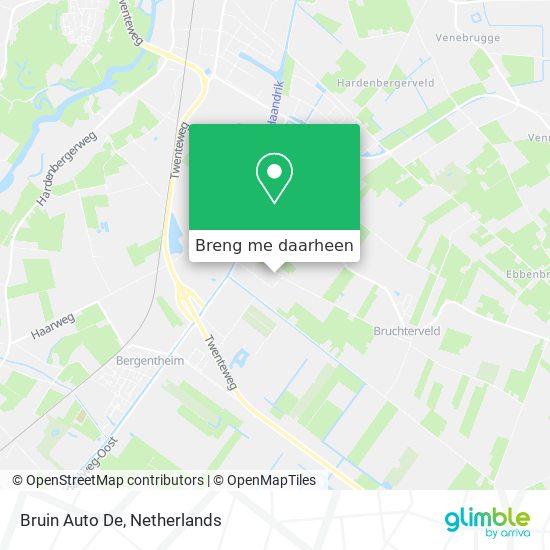 Bruin Auto De kaart