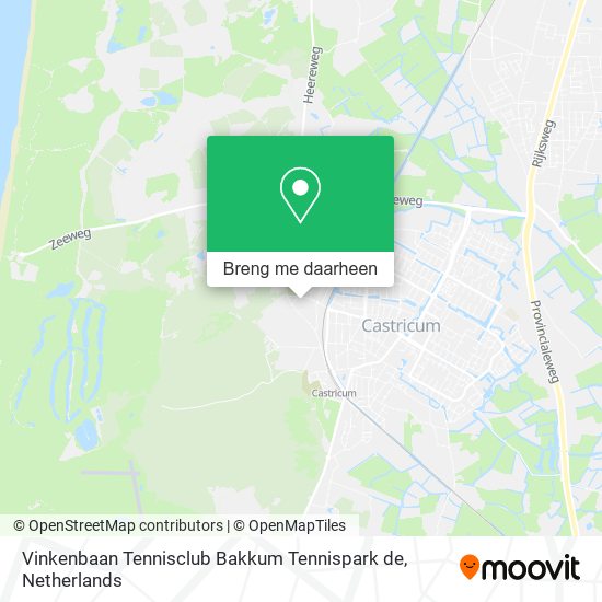 Vinkenbaan Tennisclub Bakkum Tennispark de kaart