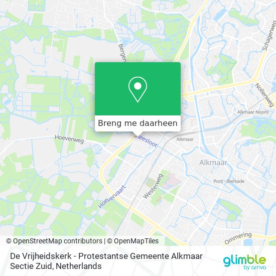 De Vrijheidskerk - Protestantse Gemeente Alkmaar Sectie Zuid kaart