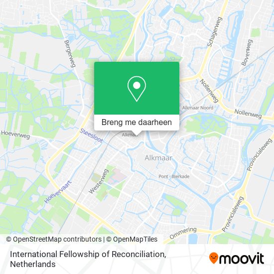 International Fellowship of Reconciliation kaart