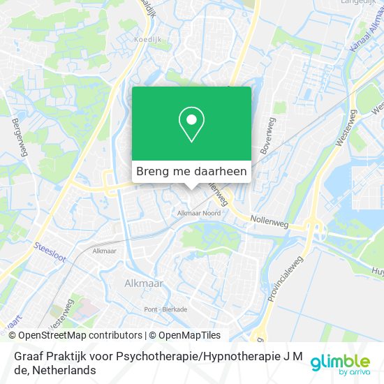 Graaf Praktijk voor Psychotherapie / Hypnotherapie J M de kaart