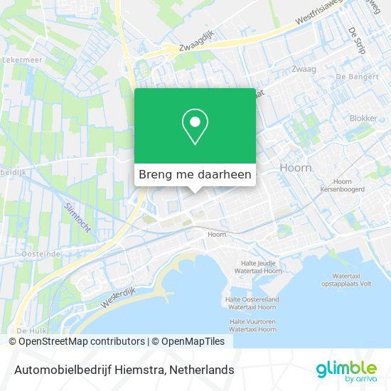 Automobielbedrijf Hiemstra kaart